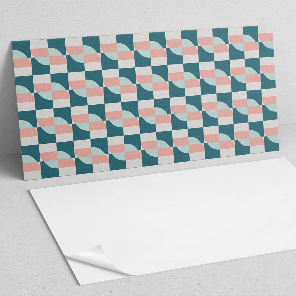 Self-Adhesive Vinyl Panel With Print 120x60 cm Geometric Checkered Pattern