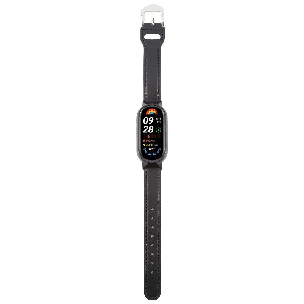For Xiaomi Smart Band 8 PC Watch Case Integrated Ultra Fiber Leather Quick Release Watch Strap