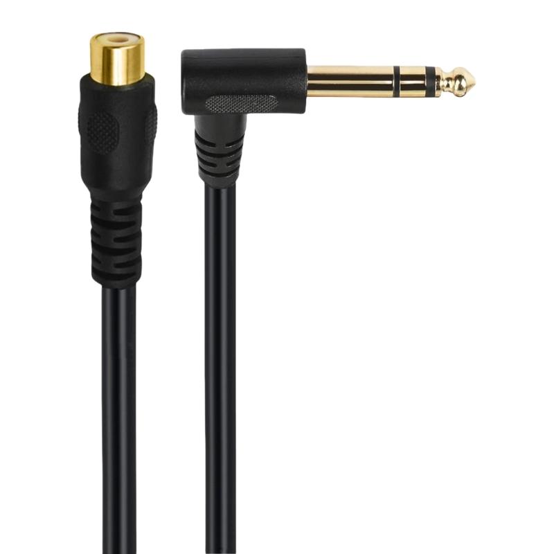Instrument Cable Double Shielding Strong Right Angle Cable 6.35mm Male to Female Cable for Earphones Cameras