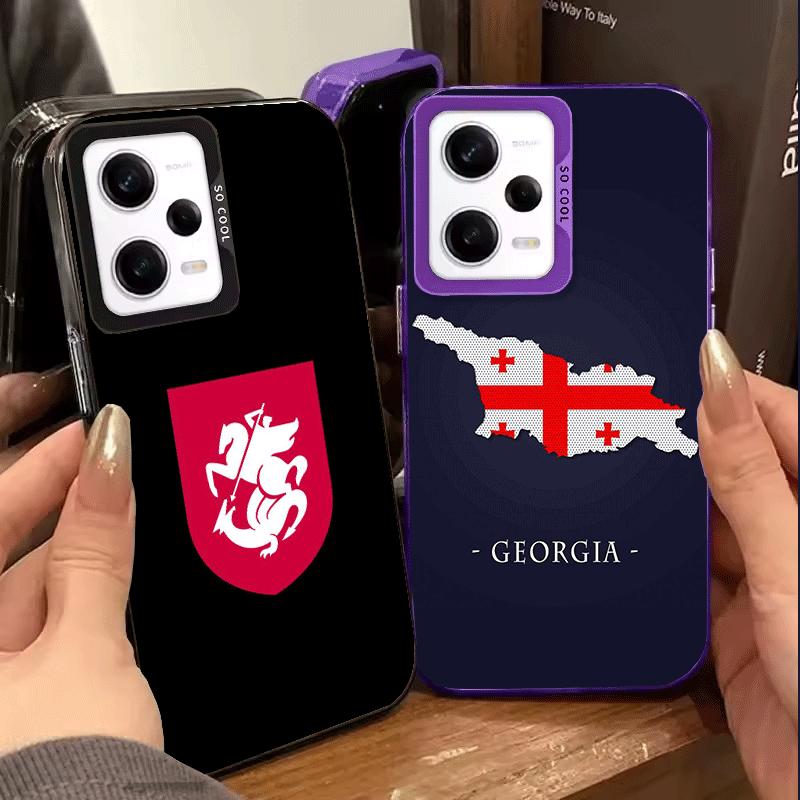 Georgia Passport Flag Shockproof Phone Case for Xiaomi Redmi Note 15 14 13 12 Pro Plus 11 11S 11T 5G Cover Anti Fall Fundas