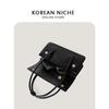 New Female Handbag with Niche Design, Oil Wax Leather Shoulder and Armpit Bag, High-end Texture, Fashionable Handheld Tote Bag