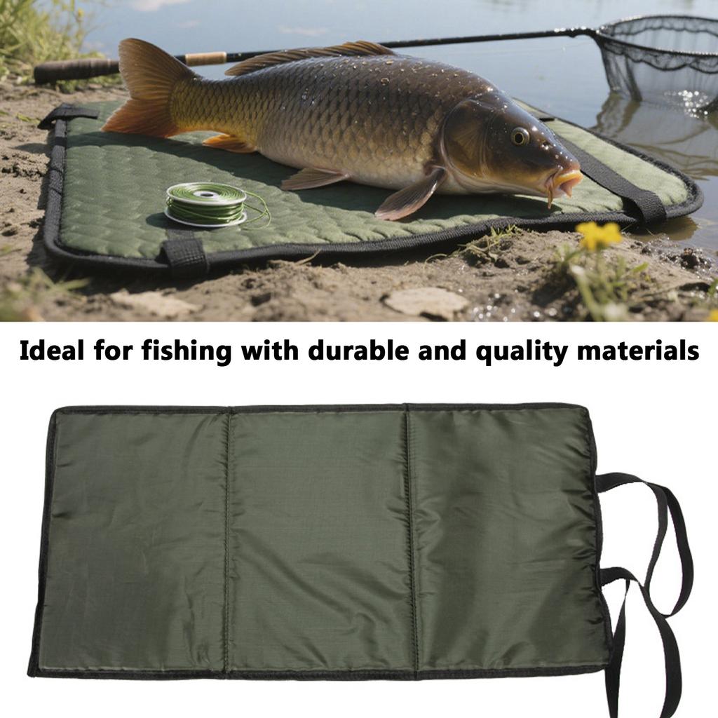 Portable Carp Fishing Unhooking Mat Foldable Padded Landing Mat for Fish Protections Green 100cm×60cm
