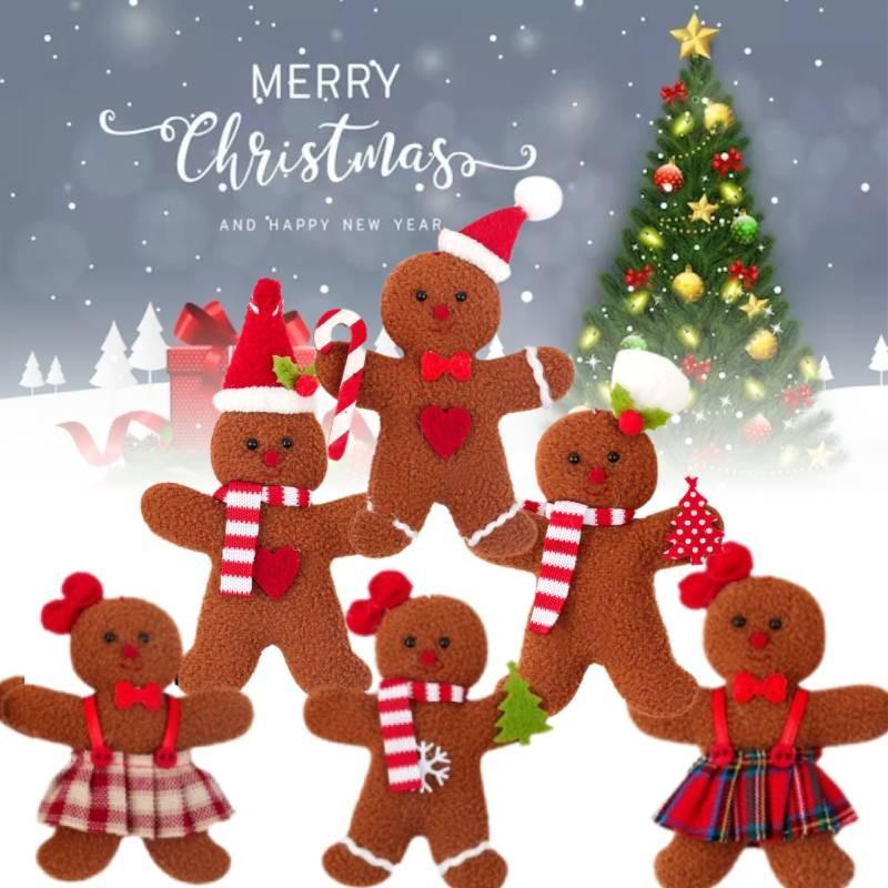 Man Gingerbread Christmas Pendant Necktie Bowknot Xmas Decoration Prop Festival