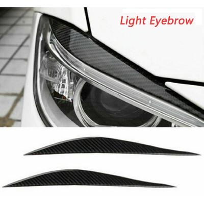 2pcs Car Carbon Fiber Headlight Eyebrow Stickers Cover Mask Decoration for BMW 3 Series F30 F35 Auto Light