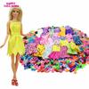 20 Pcs = 10 X Handmade Mini Dress Doll Clothes Short Skirt + 10 X Shoes High Heels Dollhouse