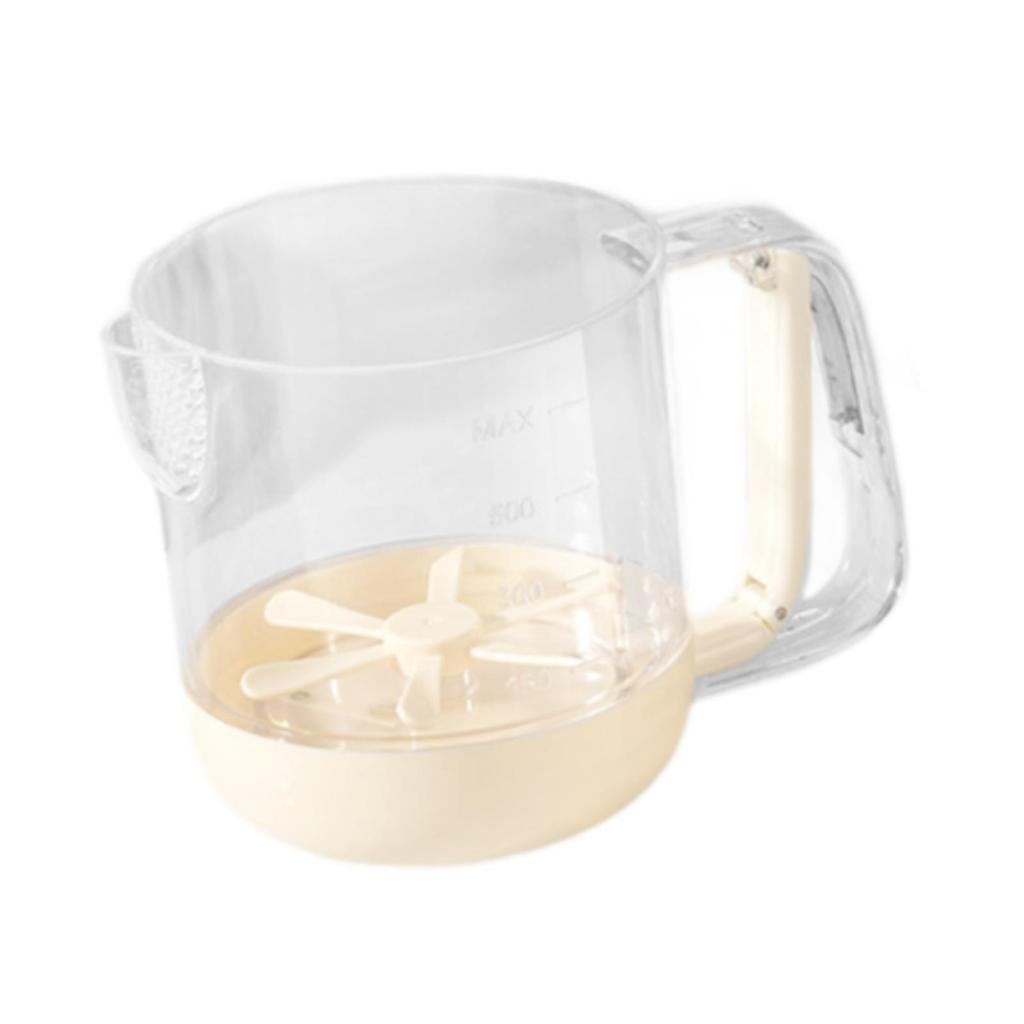 Tragbarer halbautomatischer Eieraufschläger mit Skalenlinie Mini-Schneebesen für Schokoladenkuchenteig Küchenbackwerkzeug