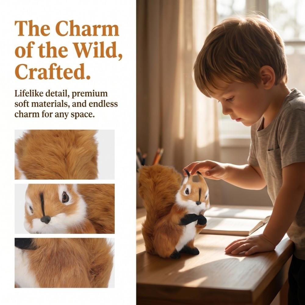 Large Simulation Squirrel Cute Squirrel Ornament Sculpture Squirrel Statue Home