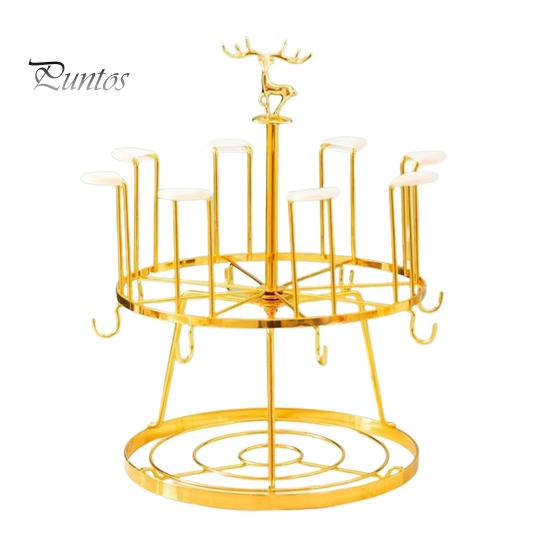 

Подставка для сушки 8 чашек, держатель для чашек, органайзер с поддоном для слива, чайные чашки, кофейные кружки, железная подставка для хранения чашек на кухонной столешнице золотистый