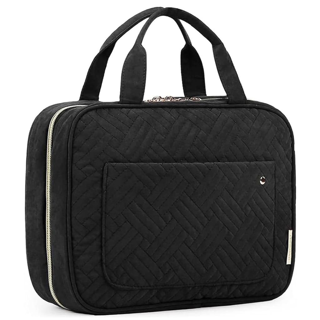 BAGSMART Borsa da Toilette Grande Borsa da Viaggio con Gancio Appendiabiti, Borsa per Cosmetici e Trucco Resistente all'Acqua Organizzatore da Viaggio per Accessori, Shampoo, Formato Standard