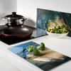 Set of Two Decorative Glass Kitchen Boards Ocean Wave 2x30x52 Cm