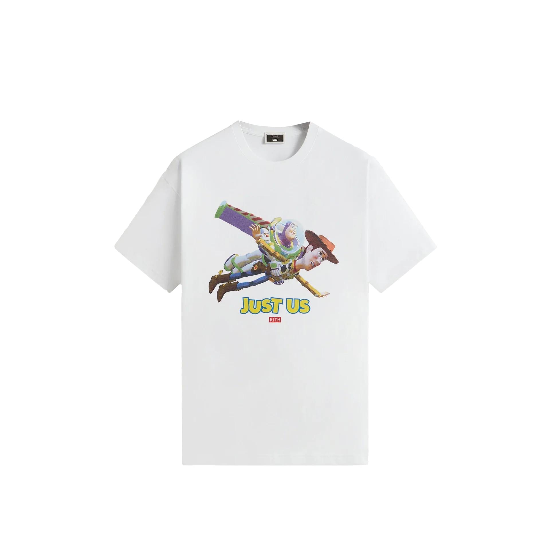 Kith x Disney For Pixar Just Us Flying Vintage Tee White Men Tops KHM034359-101 M