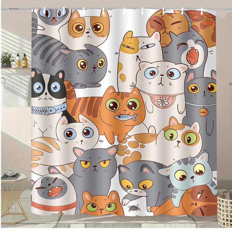 

Black Dragon Washable Dirt-Resistant Shower Curtain Shower Head Waterproof Polyester Bath Curtain For Home Decor Accessories W60H190(CM)-1 Pcs