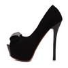 Only Do Black 12CM Stiletto Fish Mouth Single Shoes Waterproof Platform High Heels Women