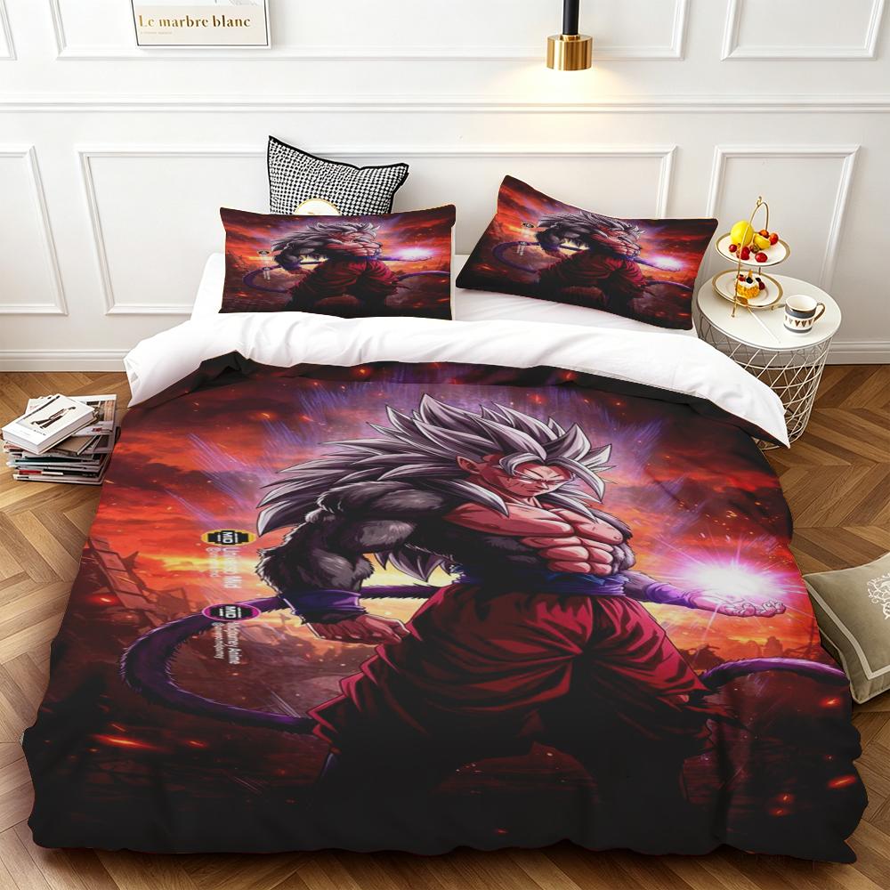 3Pcs Duvet Cover Dragon Ball Goku Cartoon Bedding Set Quilt Cover For Bedroom Home Decor Queen King Size