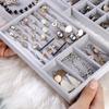 Samt Schmuck Lagerung Tablett Ring Halskette Display Box Unterstützung