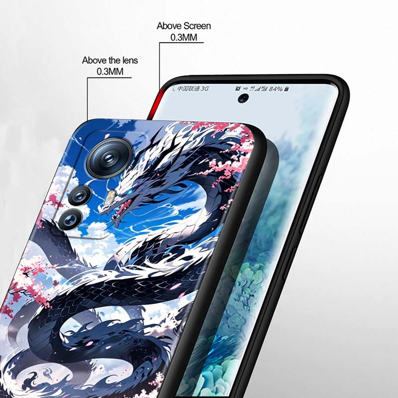 Anime Dragon Design For Xiaomi Mi 15 14 13 13T 12 12T 12S 11 11i 11T Pro Ultra Lite 5G Black Soft Phone Case