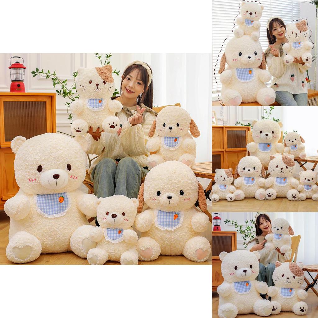 Entzückendes Neues Plüschhund Babylätzchen Spielzeug Kuschelbär Stofftierpuppe Geschenk