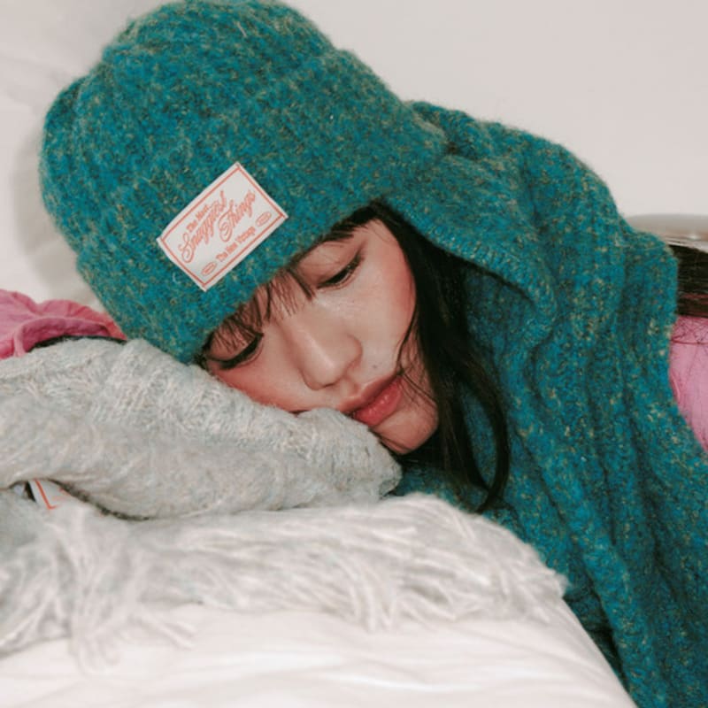 SNUGGIEST [2nd Reorder] Knit Trooper Beanie [Mossy Blue]