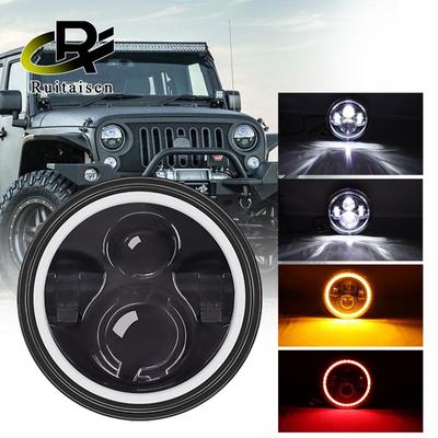 LED světlomet High 7 palcový LED světlomet DRL Halo Red Angle Eyes Kulatý světlomet H4 Plug and Play pro Jeep Wrangler JK TJ LJ CJ