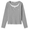 Hotwind Women's Faux Two-Piece Long Sleeve Top