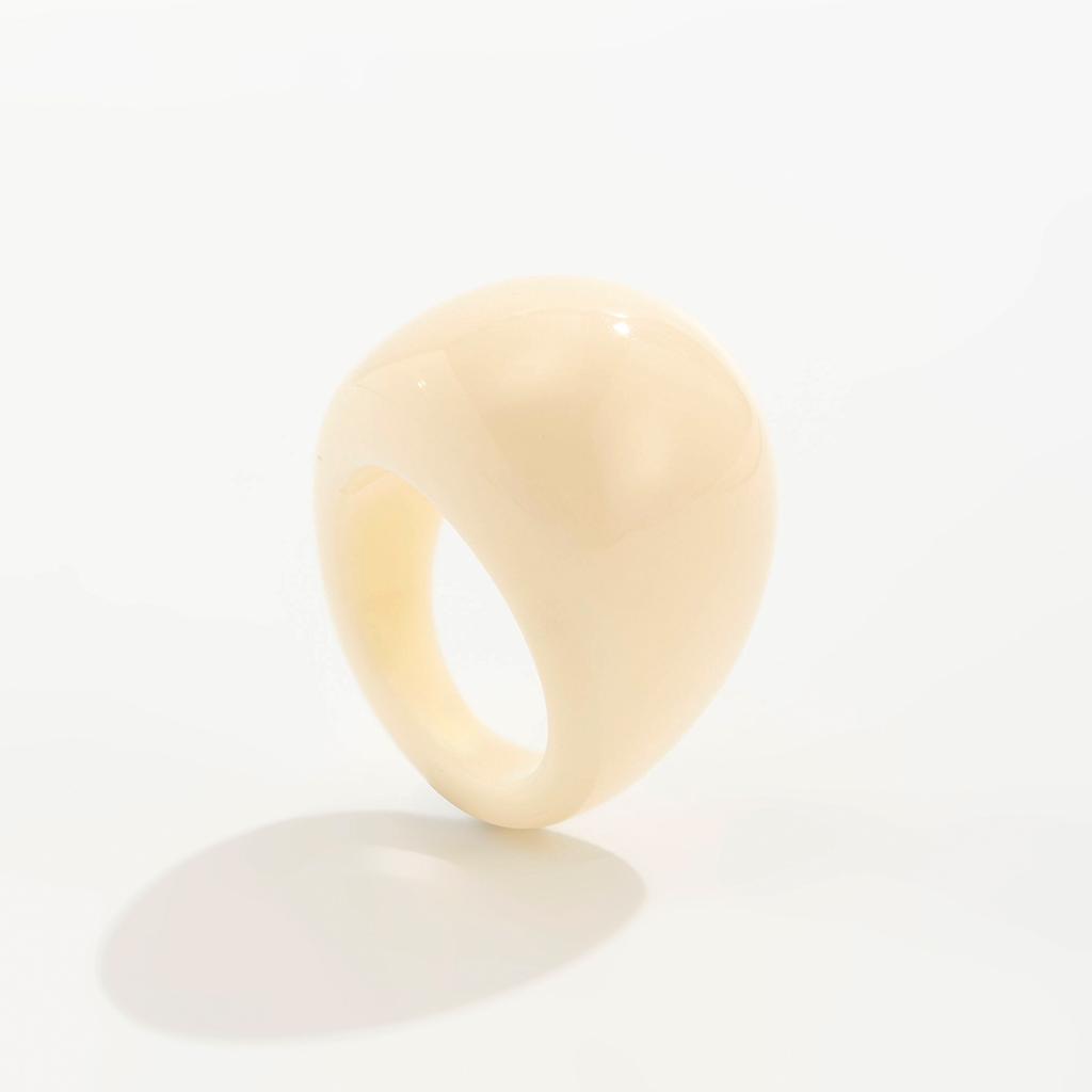 Vintage Irregular Smooth Resin Plastic Ring for Women, New Trend Bohemian Geometric Ring, Aesthetic Party Jewelry