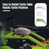 Turtle Basking Platform Non-Slip Texture Easy Install Plastic Turtle Terrace Ramp Floating Island Wide Sunbathing Area with Suction Cup for Tank