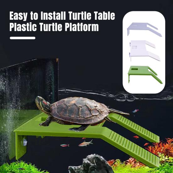 Kaplumbağa Güneşlenme Platformu Kaymaz Doku Kolay Kurulum Plastik Kaplumbağa Teras Rampası Yüzen Ada Geniş Güneşlenme Alanı Tank İçin Vantuzlu