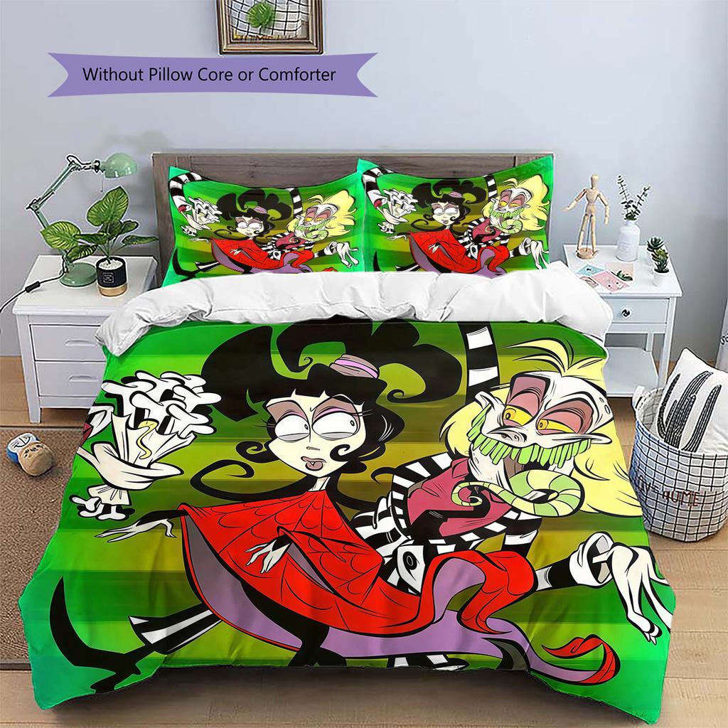 Beetlejuice2 Pattern Bedding Quilt Set Home Decoration Gift (1 * Duvet Cover + 2 * Pillowcase Without Core)