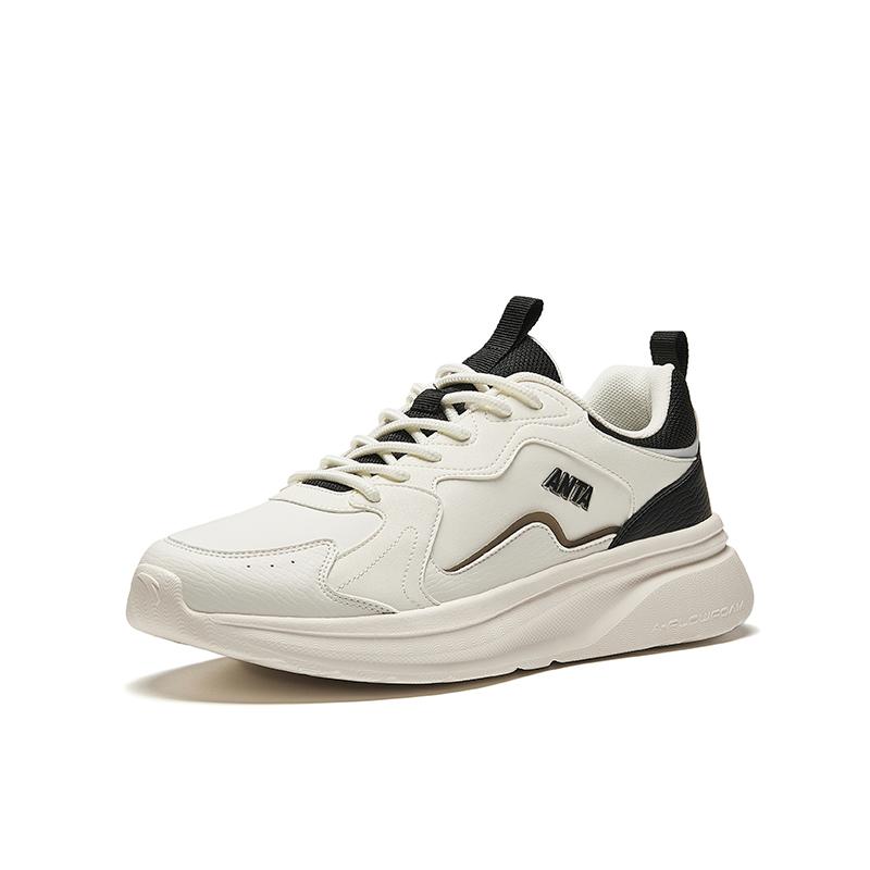 New Anta Life Collection Anti Slip Wear Resistant Low Top Casual Shoes Men's White Black 912438808-7