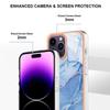 YB IMD Series-16 Style-E For iPhone 16 Pro Max TPU Case Marble Pattern Electroplating Phone Cover