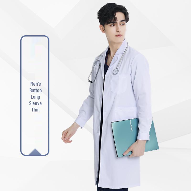 Unisex White Coat for Doctors, Students, and Laboratory Professionals - Long and Short Sleeve Options
