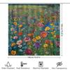 Bunter Blumen Duschvorhang Dekorativer Bedruckter Stoff Heim Badezimmer Wasserdichte Badematte 3D Blumenprint Duschvorleger Pink