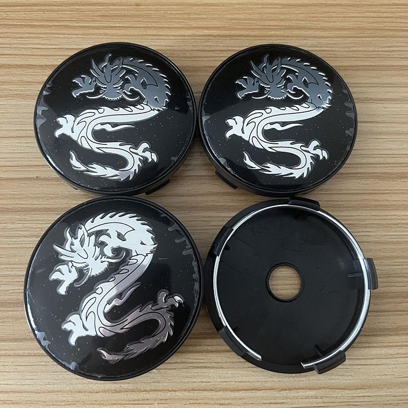 4pcs/set Universal 56mm 60mm Dragon Emblem Car Wheel Center Hub Cap Dust-Proof Sticker Covers