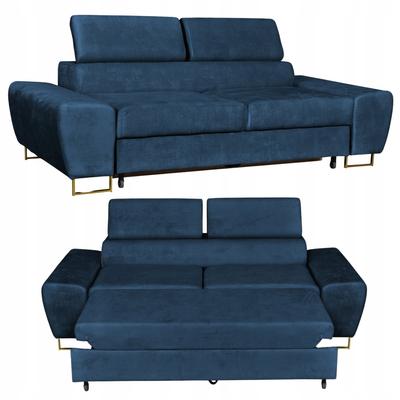 Sofa Couch Bosso Living Room Family Furniture Navy Blue Reg Headrest