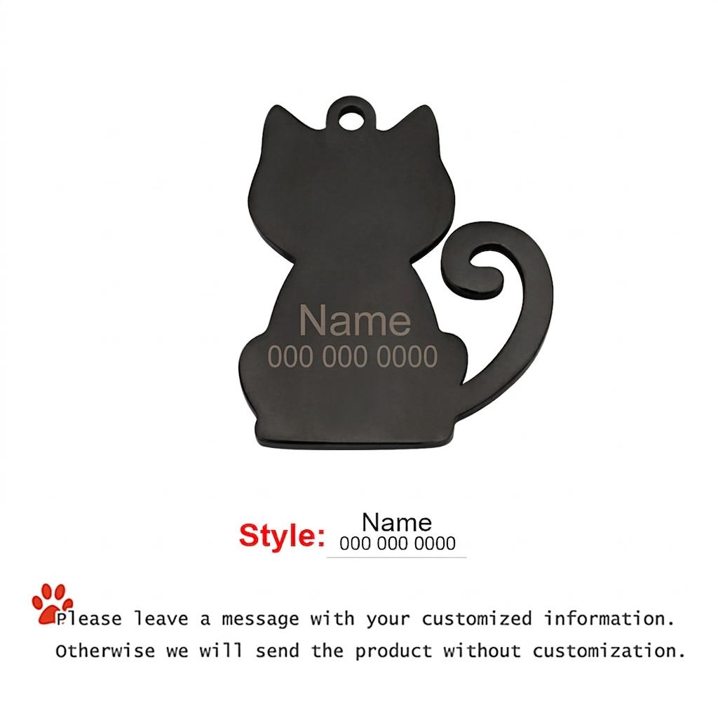 Custom Name Cat Collar Pendant Personalized Pet Collar Accessories Cat Tag Customized Anti-lost