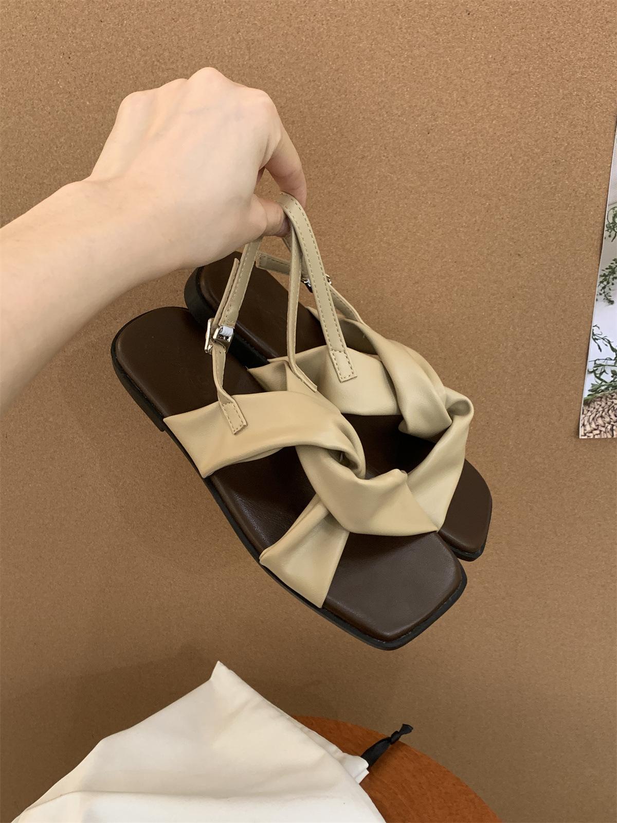 

Женские летние сандалии для улицы, новые красивые, для отпуска, приморские, мягкие, плоские, пляжные туфли 40