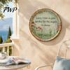 Retro Wall Decor Round Garden Metal Sign, Distressed Iron Decor, Weather Resistant Indoor Outdoor Hanging Vintage Art Plaque for Courtyard Patio Fence