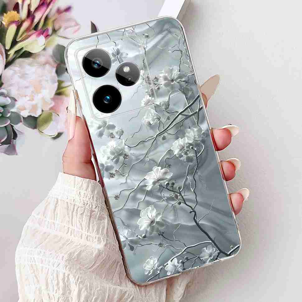For Realme GT 7 5G 2025 RMX5061 Case Cute Girl New Flowers Soft Silicone TPU Cover For Realme GT7 GT 7T 5G Global Phone Cases