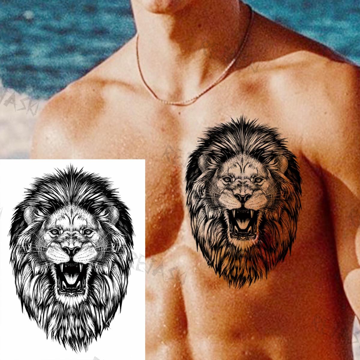 

Лесной волк, гора, луна, временные татуировки для женщин и мужчин, реалистичный Лев, Сова, геометрический бант, поддельные татуировки, наклейки, татуировки на руку, спину