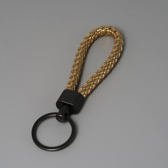 Schlüsselanhänger Lanyard Geflochtenes Seil Kunstleder Angenehmer Griff Schlüsselanhänger Aufhängeseil mit Zinklegierung Schnalle Schlüsselring
