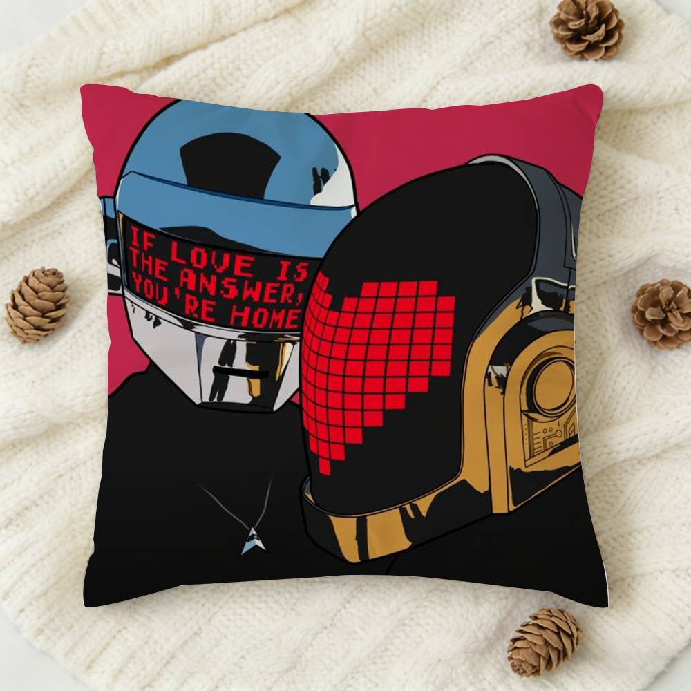 DDaft Punk Random Access Memories Doublesided Printed Square Decorative Cushion Cover for Sofa Living Room Home Decor