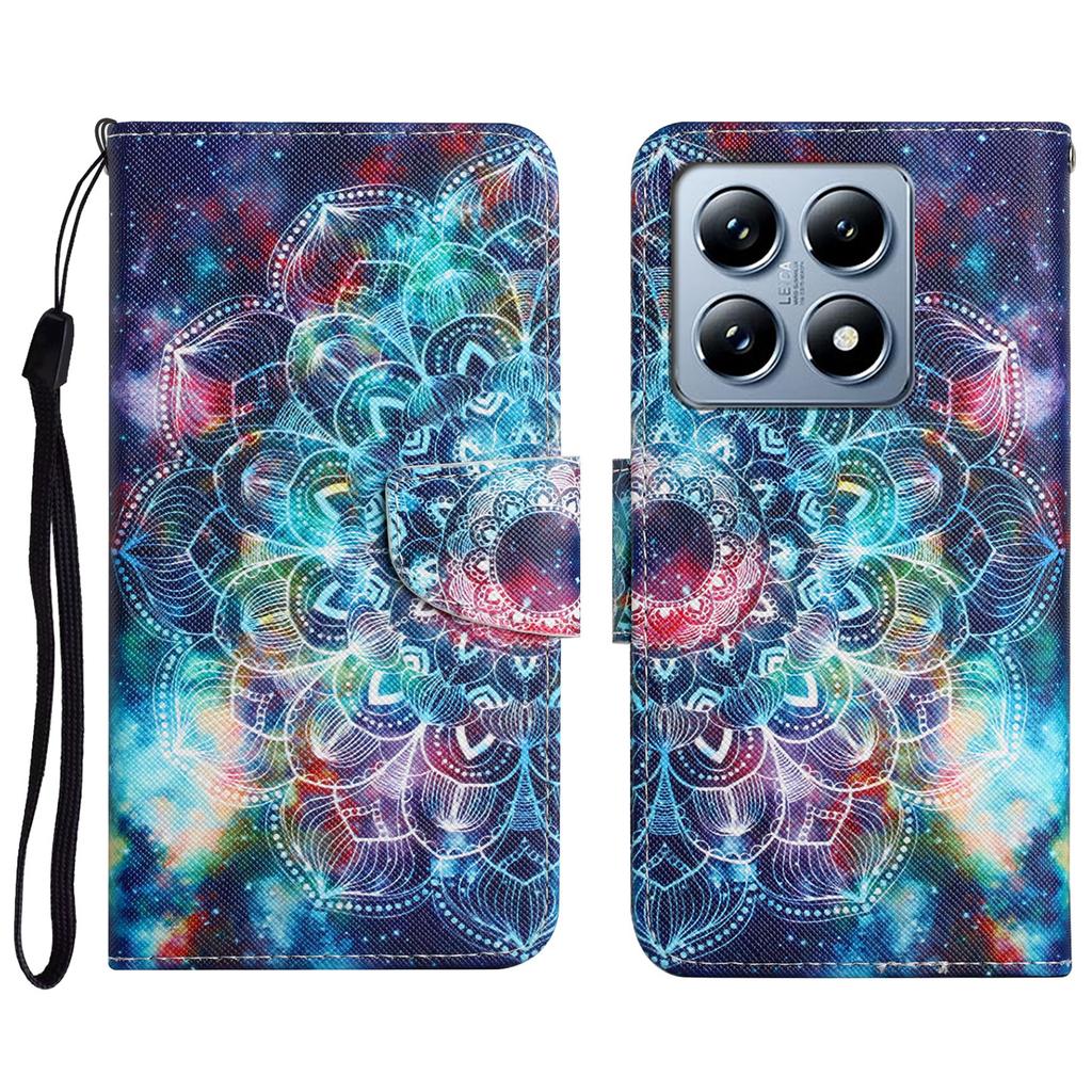 For Xiaomi 14T Case Pattern Printing Protective Leather Folio Phone Cover -  Chrysanthemum