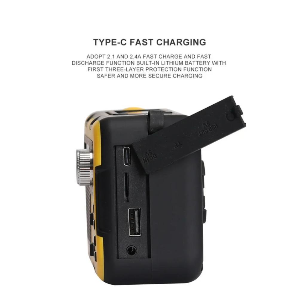 Emergency Weather Radio 2000mAh Rechargeable Battery Portable Hand Crank Solar Weather Alert Radio AM/FM/NOAA Channel