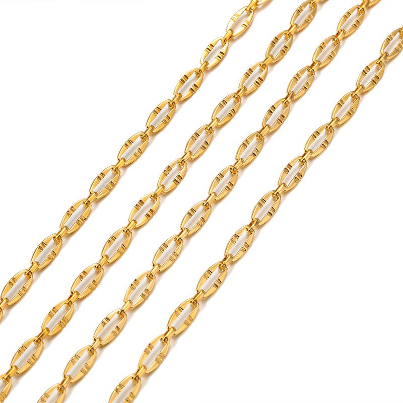 6.5mm Stainless Steel O-Link Handmade Hip Hop Men's Chain - DIY Jewelry Accessory