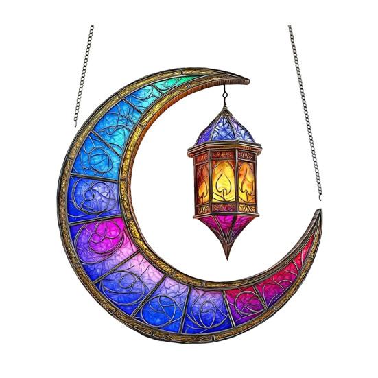 2D Acrylic Star Moon Lantern Suncatcher Crescent Moon B