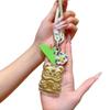 Golden Solid Gold Lion Keychain: Year of the Horse Spring Festival Pendant with Certificate.