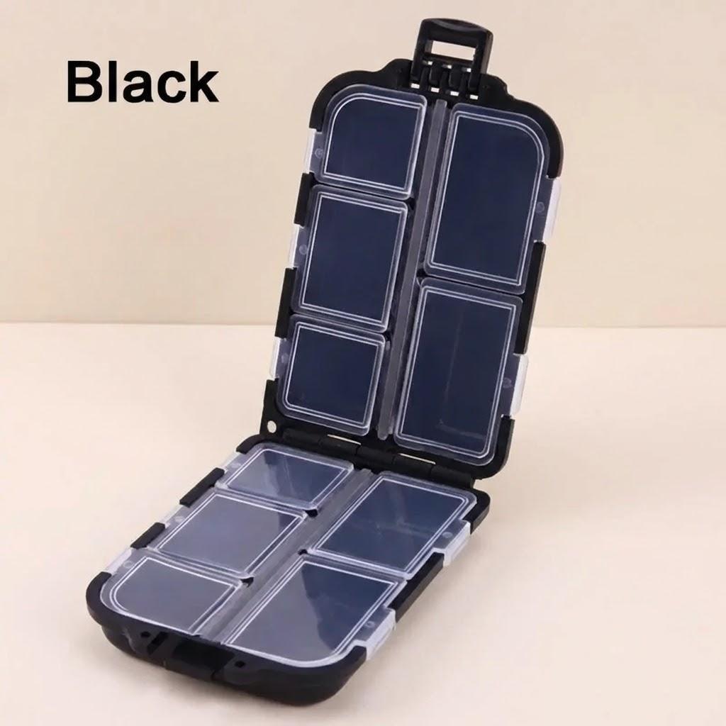 

10 Compartment Mini Storage Case Flying Fishing Tackle Box for Spoon Hook Bait Storage Fishing Accessories Fishing Gear Box чорний