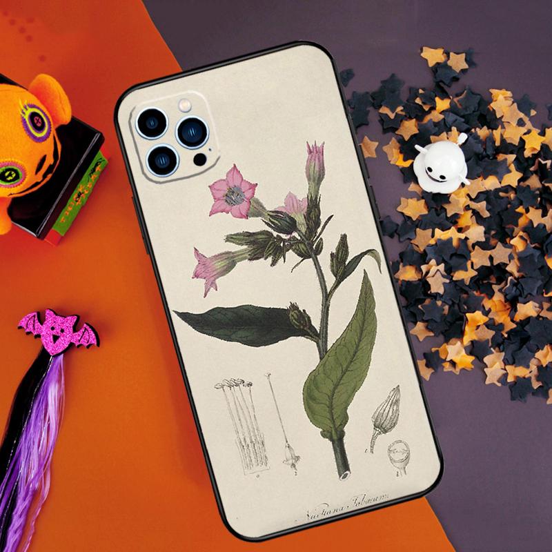Botanical Drawings Flowers Plants Bumper Case For iPhone 16 14 15 Pro Max 11 12 13 Pro Max Mini XR 16e 16 15 Plus Phone Cover