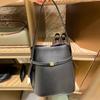 New Large Capacity Single Shoulder Leather Bucket Bag, Light Luxury, High-end, Simple and Niche, Summer Wide Shoulder Strap Crossbody Bag