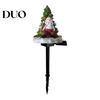 Outdoor Solar Christmas Decorations Garden Light, Santa Tree Resin Yard Stake Decor with Auto Sensor LED Landscape Warm Glow, Waterproof Lawn Lamp for
